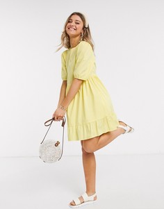 Желтое свободное платье мини New Look-Желтый