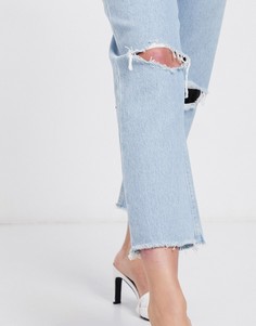 Голубые джинсы прямого кроя из переработанных материалов ASOS DESIGN Florence-Синий