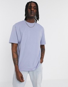 Синяя свободная рубашка из органического хлопка с круглым вырезом ASOS DESIGN-Синий