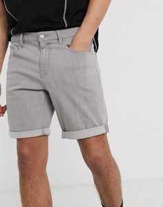 Серые узкие джинсовые шорты ASOS DESIGN-Серый