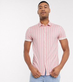 Розовая рубашка скинни в полоску ASOS DESIGN Tall-Розовый