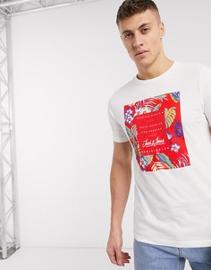 Футболка с тропическим принтом Jack & Jones essentials-Белый