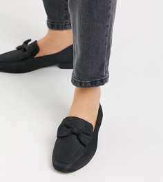 Черные лоферы для широкой стопы с бантиками ASOS DESIGN-Черный