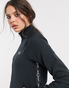 Олимпийка на молнии с отделкой лентой Fred Perry-Черный