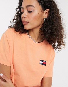 Коралловая футболка с нашивкой Tommy Jeans-Оранжевый