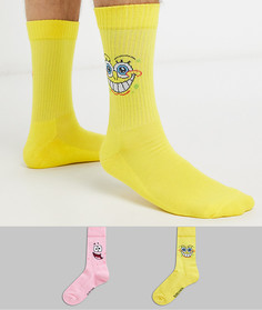 Набор из 2 пар носков с Губкой-Бобом и Патриком ASOS DESIGN-Мульти