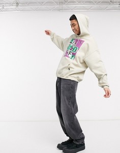 Бежевый худи с надписью "windsurf" Vintage Supply