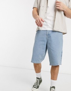 Голубые джинсовые шорты-бермуды ASOS DESIGN-Синий