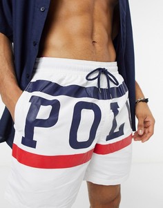 Белые шорты для плавания с логотипом Polo Ralph Lauren-Белый