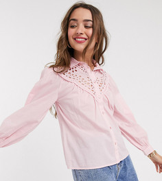 Светло-розовая рубашка с вышивкой New Look Petite-Розовый