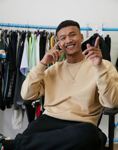 Бежевый oversize-свитшот ASOS DESIGN
