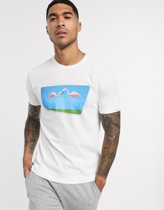Белая футболка с принтом Original Penguin-Белый