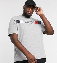 Серая футболка с логотипом на груди Tommy Hilfiger Big & Tall-Серый