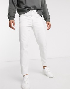 Белые классические джинсы с необработанным краем ASOS DESIGN-Белый
