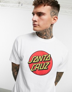 Белая футболка с принтом Santa Cruz-Белый