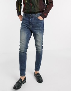 Джинсы скинни с завышенной талией ASOS DESIGN-Синий