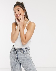 Белое боди с перекрестами на спине Monki-Белый