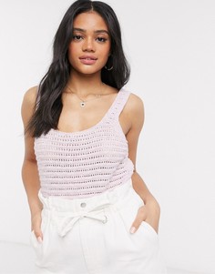 Лавандовая майка крупной вязки ASOS DESIGN-Фиолетовый