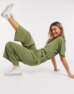 Комбинезон цвета хаки с завязкой ASOS DESIGN-Зеленый