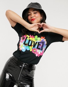 Футболка с принтом логотипа Love Moschino-Черный