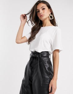 Белая свободная драпированная футболка ASOS DESIGN-Белый