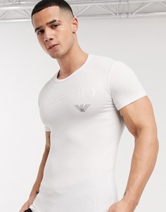 Белая футболка в стиле casual с логотипом Emporio Armani-Белый