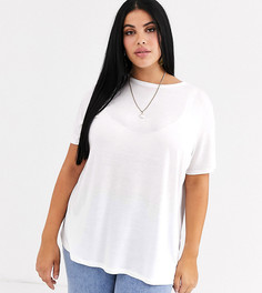 Белая свободная драпированная футболка ASOS DESIGN Curve-Белый