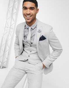 Серый приталенный пиджак ASOS DESIGN wedding