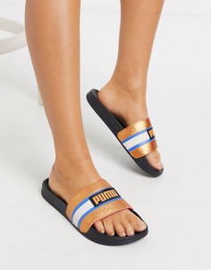 Черные шлепанцы Puma Leadcat FTR 90-Белый