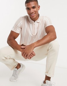 Поло розового цвета в полоску Topman-Розовый
