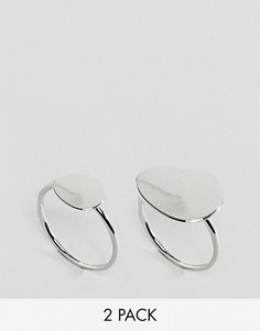 Набор из 2 серебристых колец Weekday-Серебряный