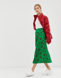 Плиссированная юбка миди с цветочным принтом ASOS DESIGN-Мульти