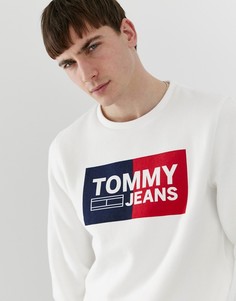 Белый классический свитшот с логотипом Tommy Jeans