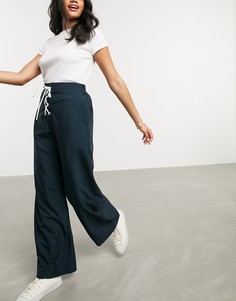 Темно-синие широкие джоггеры со шнуровкой ASOS DESIGN-Темно-синий