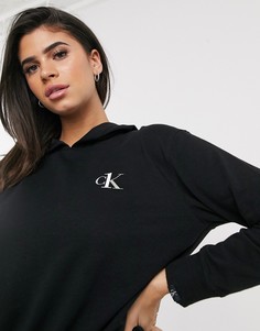Худи черного цвета для дома с логотипом Calvin Klein CK One-Черный