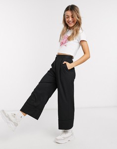 Черные широкие брюки Monki-Черный