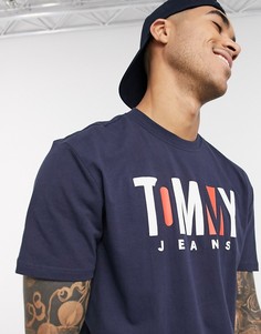 Футболка с логотипом Tommy Hilfiger Jeans-Темно-синий