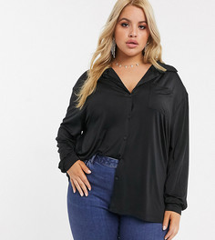 Эксклюзивная черная рубашка в стиле oversized ASOS DESIGN Curve-Черный
