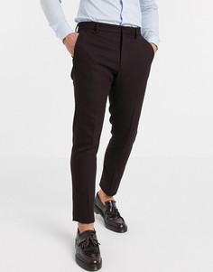 Бордовые брюки скинни ASOS DESIGN wedding-Красный