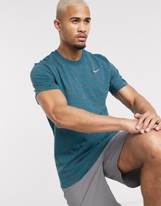 Синяя футболка с принтом Nike Running-Синий