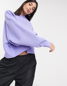 Фиолетовый oversize-свитшот с логотипом-галочкой Nike