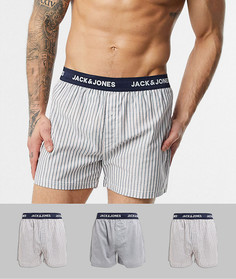 Набор из 3 тканых боксеров в полоску Jack & Jones-Красный