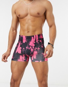 Плавки со сплошным принтом ASOS 4505-Розовый
