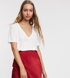 Белая свободная футболка с V-образным вырезом ASOS DESIGN Tall-Белый