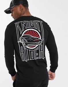 Черный лонгслив с принтом "Knight Rider" ASOS DESIGN