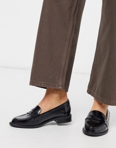 Черные лоферы на плоской подошве ASOS DESIGN-Черный