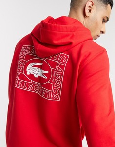Худи красного цвета с логотипом Lacoste-Красный