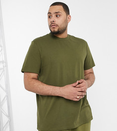 Футболка цвета хаки из органического хлопка ASOS DESIGN Plus-Зеленый