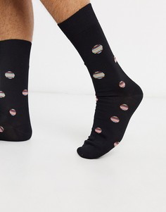 Носки в горошек и полоску Paul Smith-Черный