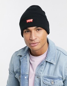 Черная шапка-бини с отворотом и логотипом Levis-Желтый Levis®
